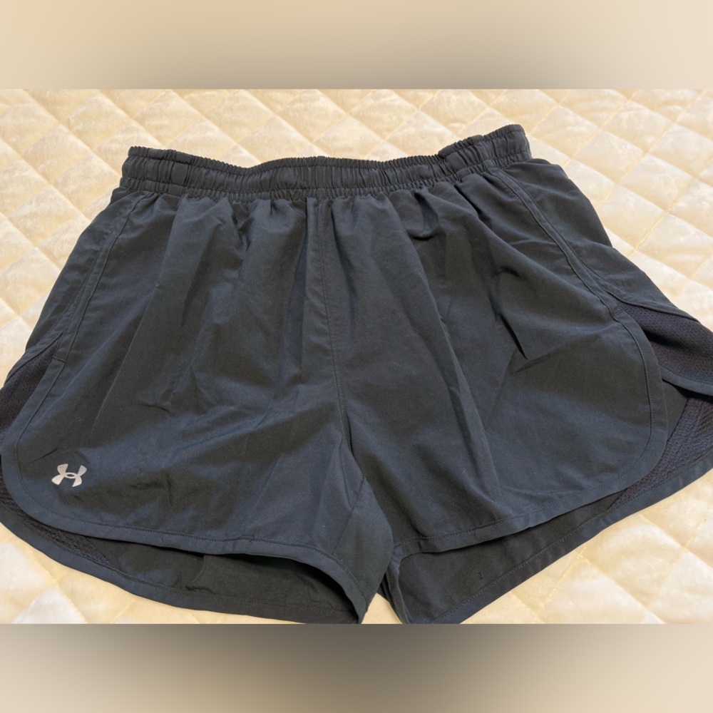 Under Armour Black Shorts with Neon Green Logo